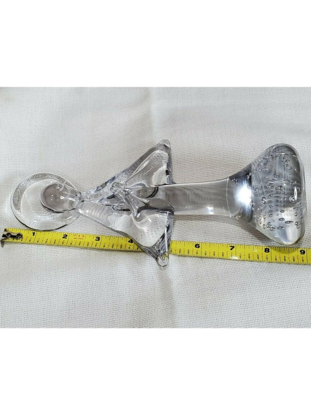 Handblown Art Glass Angel Figurine Bubble glass 9"Vintage Decorative Christmas - Picture 5 of 8